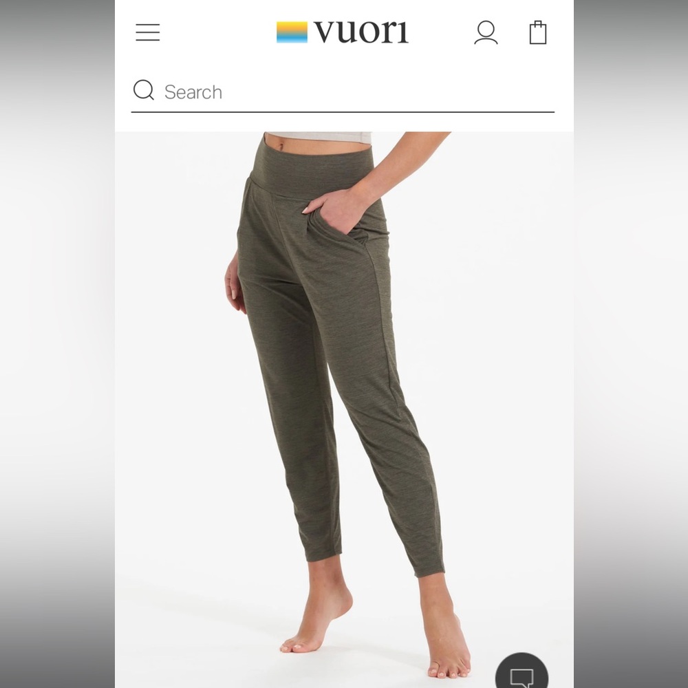 VUORI Lux At Ease Harem Pant Size XS in Oregano Heather